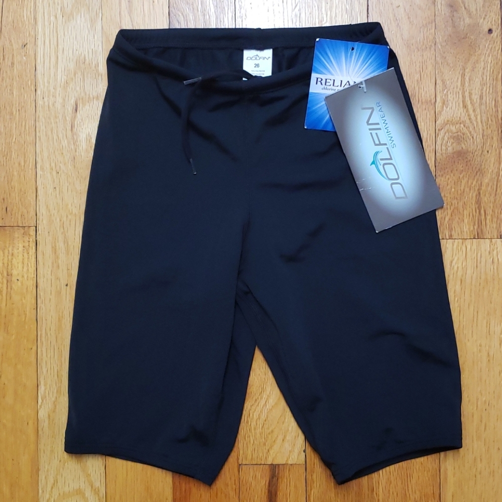 Dolfin Swimwear size 26 Black Fitted Trunks